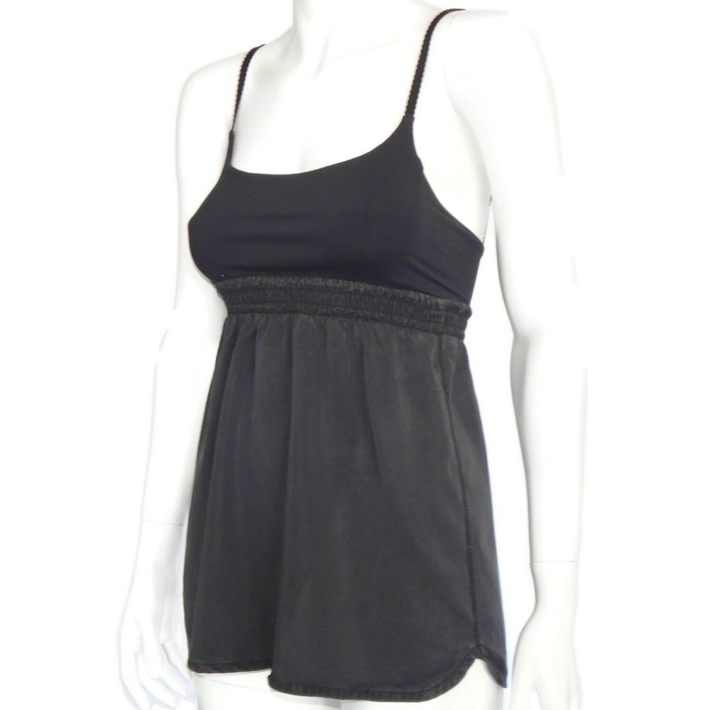 Lululemon Spaghetti Adjustable Strap Black Empire Waist Tank Size 8